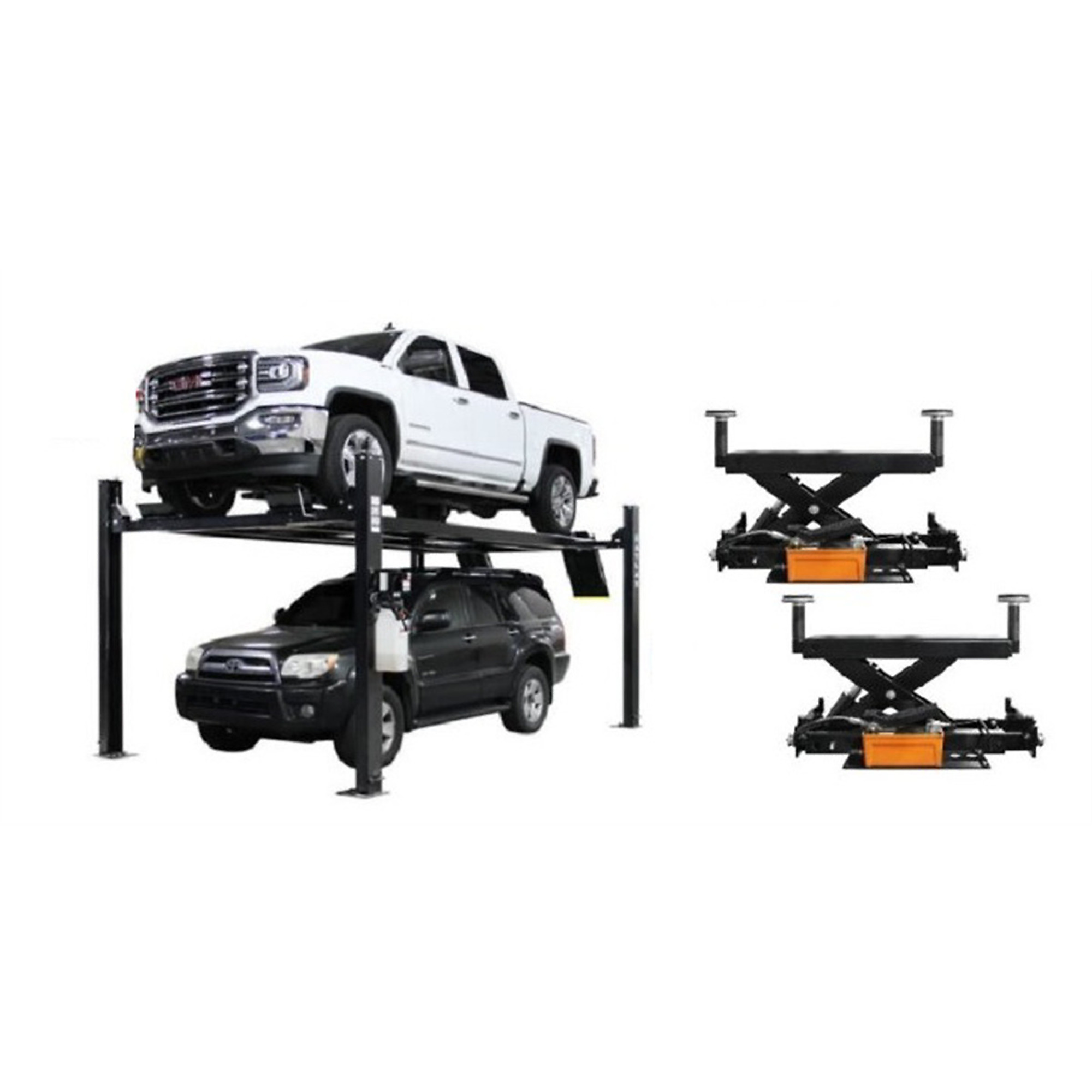 Atlas Automotive Equipment ALI Certified APEX9 4-Post Lift + RJ6 Rolling Bridge Jacks Combo
